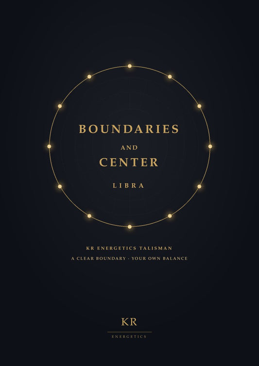 Boundaries and Center · Libra · A clear boundary, your own balance · KR Energetics Talisman