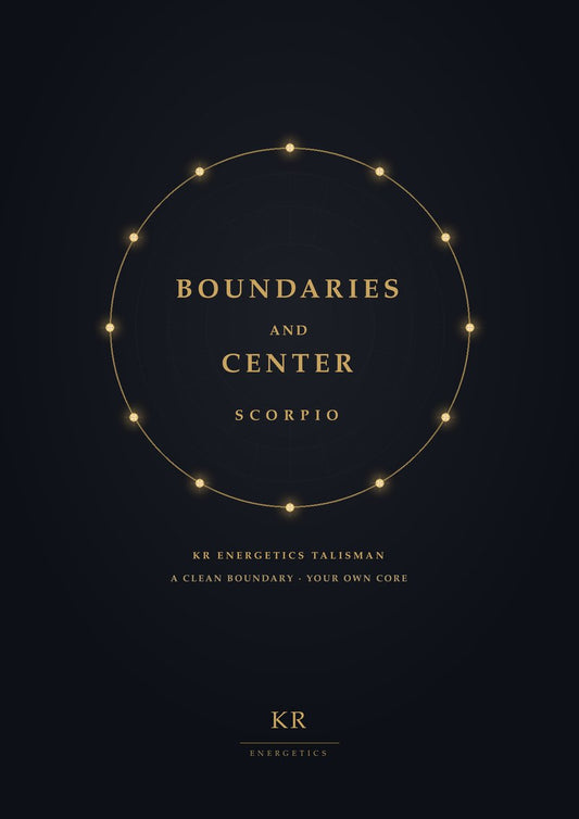 Boundaries and Center · Scorpio · A clean boundary, your own core · KR Energetics Talisman