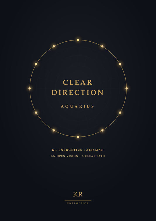 Clear Direction · Aquarius · An open vision, a clear path · KR Energetics Talisman