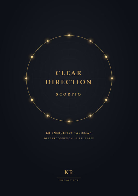 Clear Direction · Scorpio · Deep recognition, a true step · KR Energetics Talisman