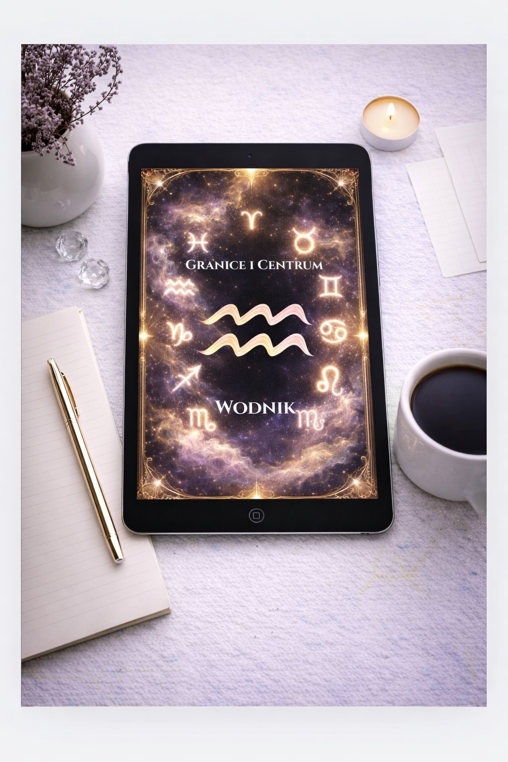 Talizman Wodnika – Granice i Centrum • Wizja • Jasność i Skupiona Świadomość • Tapeta Sacred Geometry • KR Energetics