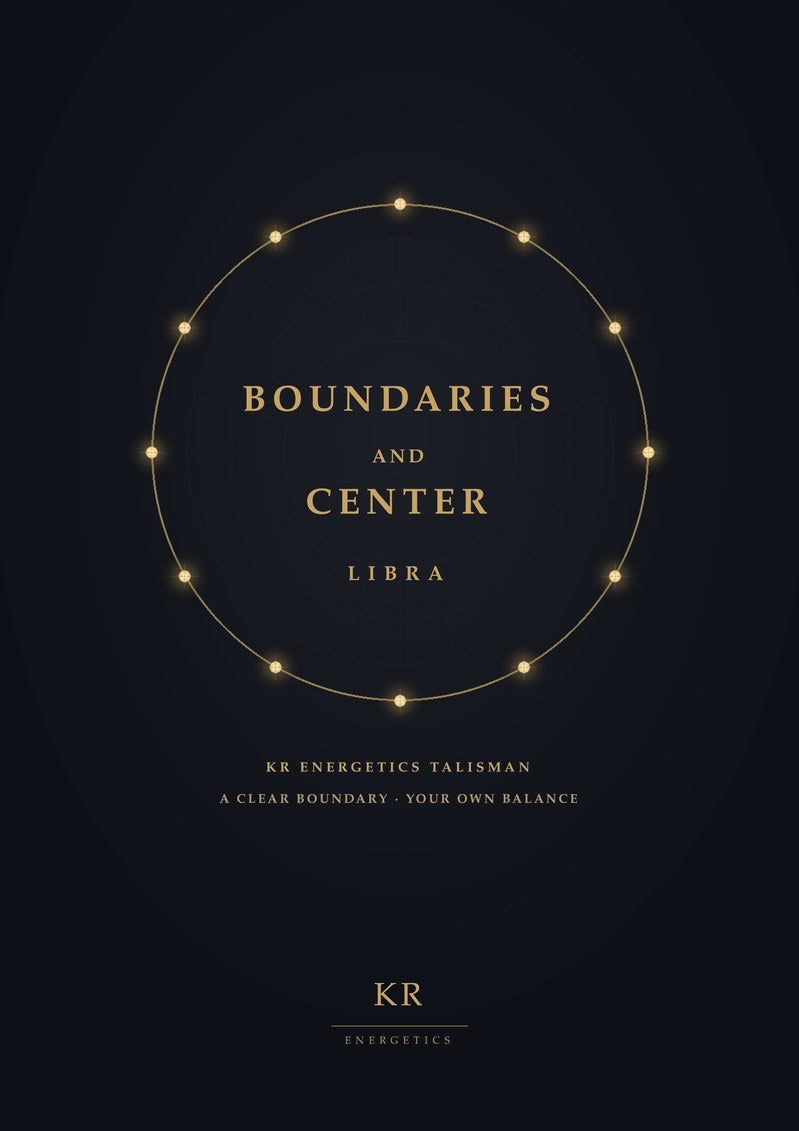 Boundaries and Center · Libra · A clear boundary, your own balance · KR Energetics Talisman