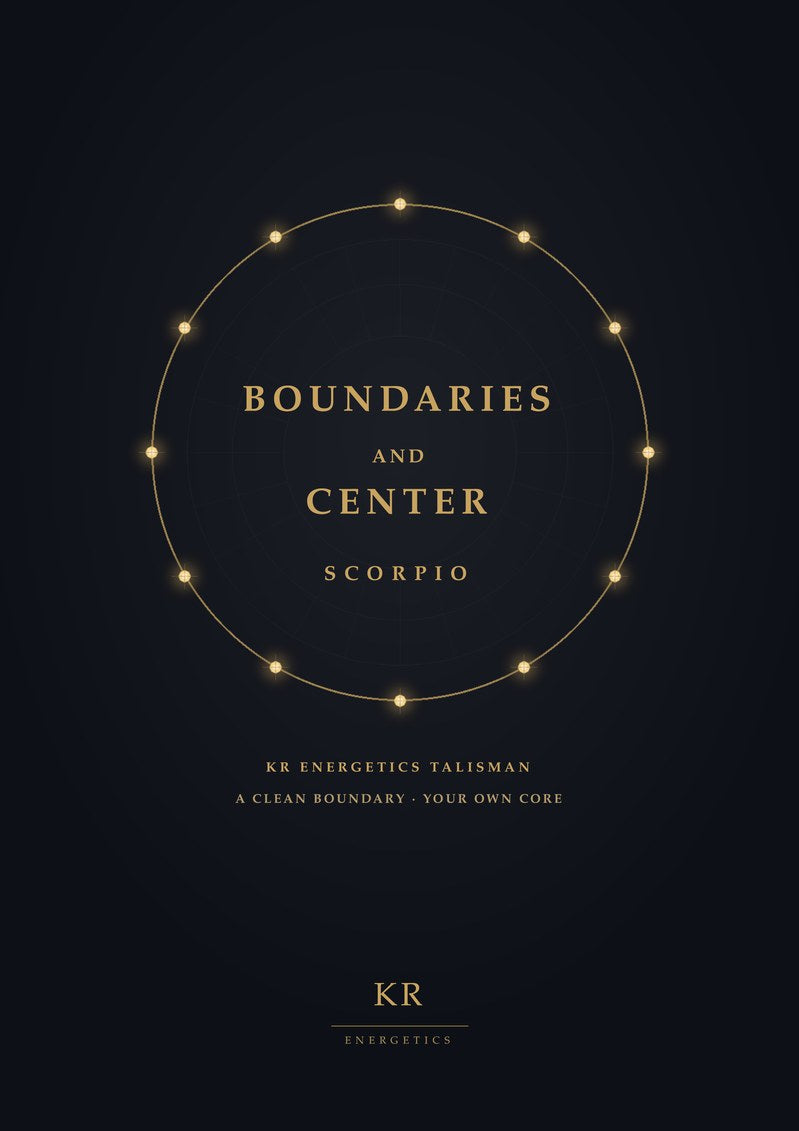 Boundaries and Center · Scorpio · A clean boundary, your own core · KR Energetics Talisman