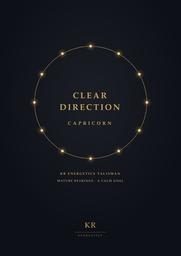Clear Direction · Capricorn · Mature bearings, a calm goal · KR Energetics Talisman