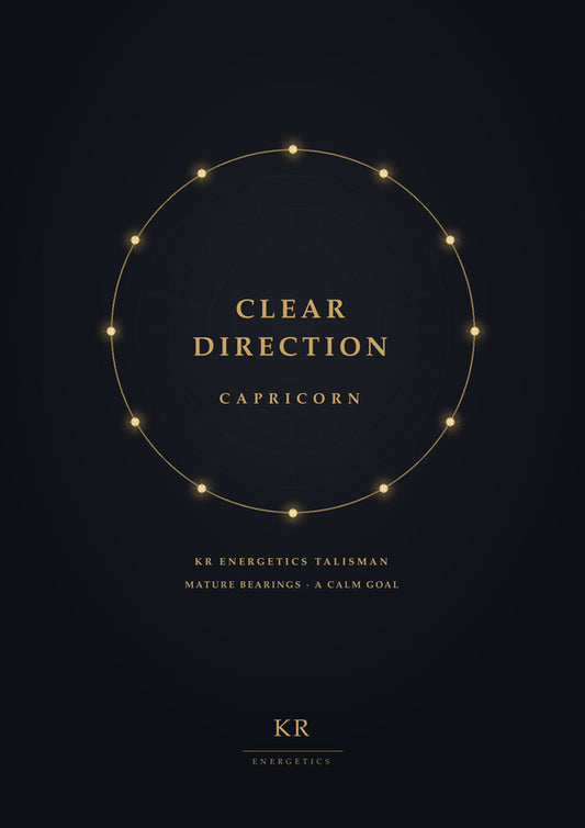 Clear Direction · Capricorn · Mature bearings, a calm goal · KR Energetics Talisman