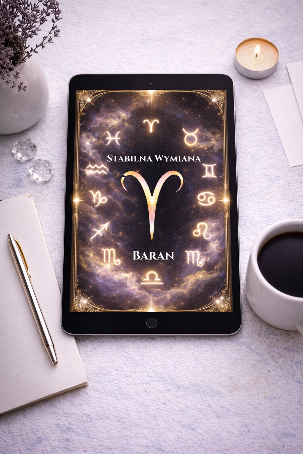 Talizman Baran „Stabilna Wymiana” – Tapeta na Telefon • Energia Obfitości • Ogień Decyzji • Astrologia KR Energetics